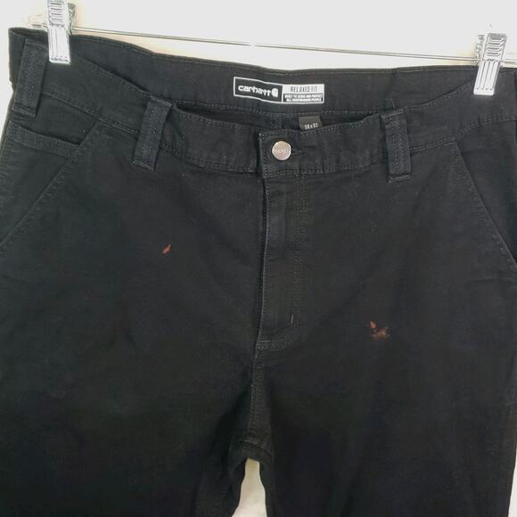 Carhartt Pants Men's 38x30 Black Rugged Flex Relaxed Fit Canvas Work BN2291-M - Picture 4 of 10